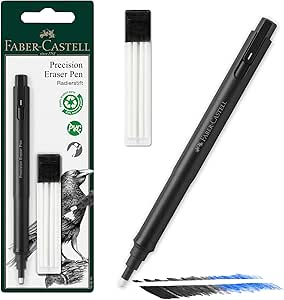 FABER-CASTELL 185610 – Eraser Pen Precision Eraser Pen, شامل پاک کن Refill، برای حرفه ای ها و هنرمندان سرگرمی