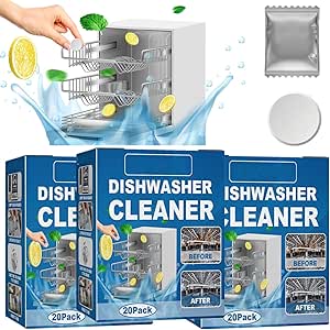 SYOSI 60 Pack Dishwasher Slice, , Deep Cleaning Efficient Dishwash Cleaner for Dishwashwash Cleaning Kitchen Cleaning ظروف آشپزخانه