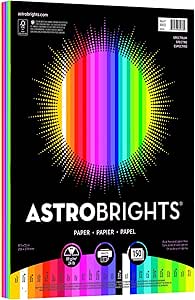 کاغذ رنگی Neenah Astrobrights، 8.5 x 11، 24 lb/89 gsm, Spectrum، مجموعه 25 رنگی، 150 برگ (80933-01)