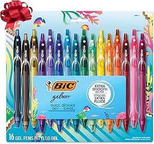 قلم ژل ژل ژل ocity با موضوع اقیانوس سریع، نقطه متوسط ​​(0.7 میلی متر)، مجموعه قلم ژل 16 عددی، قلم ژل رنگی برای یادداشت برداری و ژورنال نویسی