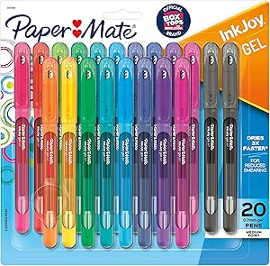 قلم ژل Paper Mate Inkjoy Point متوسط ​​(0.7mm) درپوش، 14 عدد، رنگ های متنوع (2023009)