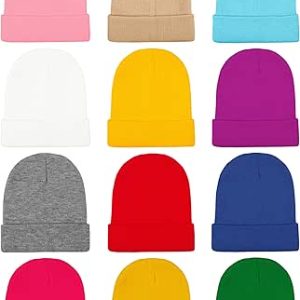 Cooraby 12 بسته بافتنی زمستانی باقلا اکریلیک کلاه سرآستین گرم برای مردان یا زنان