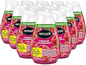 خوشبو کننده هوا ژل جامد قابل تنظیم Renuzit، Forever Raspberry، 12 شمارش شفاف