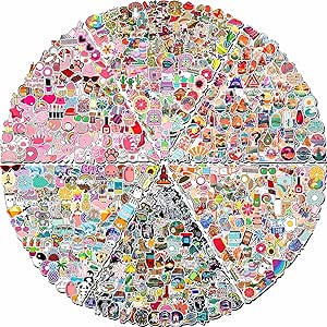 بسته استیکرهای Arme 600 PCS، برچسبهای رنگارنگ زیبا، برچسبهای هنری وینیل. برچسب برای بطریهای آب، اسکیتبرد و نوتبوک، برچسبهای لپتاپ برای نوجوانان دختر بچهها بزرگسالان