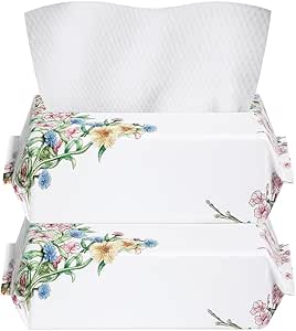 2 Pack حوله یکبار مصرف نرم صورت 200Count دستمال مرطوب چند منظوره پنبه ای خشک صورت برای مراقبت از پوست دستمال مرطوب پاک کننده یکبار مصرف پنبه ای صورت