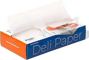 Fit Meal Prep [بسته 500] ورقه های کاغذ مومی 10 × 10.75 اینچی برای غذا، روکش های کاغذی ساندویچ ضد چربی Deli Pop Up تا شده، ضد آب برای ناهار، سبد غذا، کاور مایکروویو، BBQ