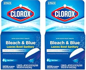 پاک کننده کاسه توالت فرنگی اتوماتیک کلروکس 2 قرص 140 گرمی (بسته 2 عددی)