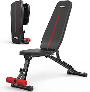نیمکت وزنه تاشو PASYOU تناسب اندام با شیب تناسب اندام قابل تنظیم و پرس نیمکت تخت برای باشگاه، تمرین و ورزش، مشکی
