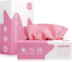 پارچه های پاک کننده میکروفیبر KASTWAVE در دو جعبه (40 تعداد)، دستمال مرطوب قابل استفاده مجدد 7.9 اینچ در 7.9 اینچ برای تمیز کردن، حوله های تری بدون لبه، پارچه های تمیز کننده کوچک برای خانه، آشپزخانه و ماشین (صورتی)