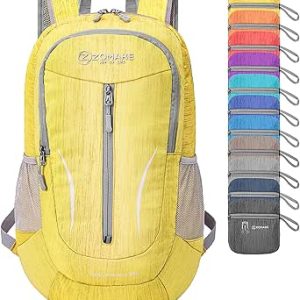 کوله پشتی تاشو ZOMAKE سبک وزن قابل بسته بندی 25 لیتری مقاوم در برابر آب کیف مسافرتی کوله روزی کوچک پیاده روی نایلونی کوله پشتی کمپینگ ورزشی در فضای باز کوله پشتی پیاده روی برای مردان زنان سالمند