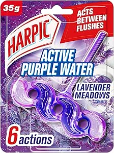 بلوک لبه تمیز کننده توالت آبی بنفش اکتیو هارپیک، بوی لاوندر میادوز، 35 گرم