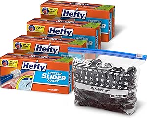 کیسه های تقویم فریزر کشویی Hefty، اندازه کوارت، تعداد 140