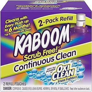 Kaboom Scrub رایگان! Refill 2 Pack Continuous Clean Toilet Cleaning (4 جعبه از 2 بسته)