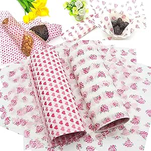 کاغذ مومی Azonee، 100 عدد کاغذ بسته بندی مواد غذایی یکبار مصرف، ورقه های بسته بندی کیک 9.8×8.5 اینچی، سبد کاغذهای دلخواه برای چیزکیک، کوکی ها، ساندویچ، دستمال کاغذی بسته بندی صابون دست ساز