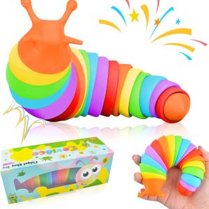 اسباب بازی Cevioce Fidget Slug, Sensory Slug Fidget Toy برای کودکان و بزرگسالان, 1Pc Stim Toy زیبا سه بعدی مفصلی – قابل اتصال، ایمن و ورزش برای تقویت مچ دست و کاهش استرس، هدیه عالی برای اوتیسم ADHD
