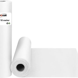 رول کاغذ بسته بندی سفید 1 رول Red Dot Gift® (38 سانتی متر * 10 متر) مواد بازیافتی زیست تخریب پذیر، کاغذ بسته بندی طبیعی (سفید، 38 سانتی متر در 10 متر)