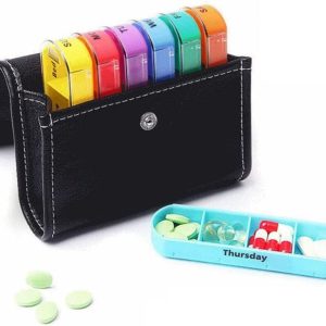 جعبه قرص هفتگی Bukela 7 روزه، قاب قرص 28 گرید قابل حمل مرتب کننده قرص مسافرتی سازمان دهنده روزانه داروی ظروف ویتامین دیسپنسر