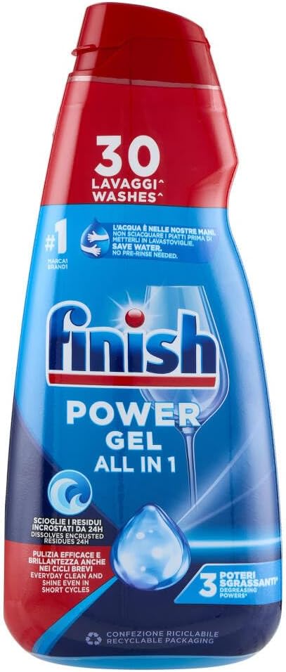 Finish All in One Max Power ژل ظرفشویی با انحلال سریع 30 شستشو 600 میلی لیتر بسته یک عددی تازه