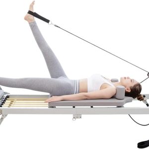 دستگاه اصلاح کننده پیلاتس COOLBABY برای خانه، تخت یوگا چند منظوره پیلاتس، تخت خواب هسته ای پیلاتس استودیو یوگا، پیلاتس تاشو برای تمرینات قدرتی، بژ