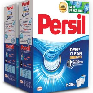 پودر لباسشویی پرسیل، برای ماشین های لباسشویی با بارگیری بالا، با فناوری Deep Clean Plus برای تمیزی کامل و طراوت ماندگار، موثر در دمای 20 درجه سانتی گراد – 95 درجه سانتی گراد، بسته دو عددی، 2 x 2.25 کیلوگرم