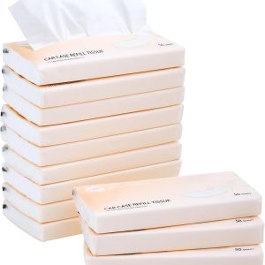 پر کردن 600 برگ دستمال کاغذی ماشین برای جا دستمال کاغذی گیره ماشین، ظرف جعبه لوله دستمال سفری مناسب برای سیلندر دستمال کاغذی