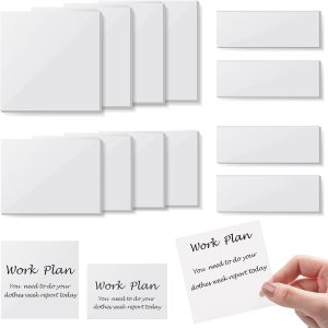 Zonon 12 Packs 600 Pieces Translucent Sticky Notes See through Clear Sticky Notes, Transparent Sticky Notes, Default Self-Adhesive Pad Self-Adhesive for Reading Annotating (3 x 3/ 3 x 2/ 3 x 1 inch)