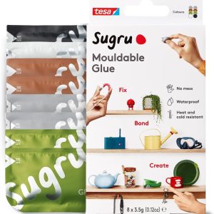 Sugru by Tesa – چسب فوق العاده همه منظوره، چسب Craft قابل قالب گیری برای داخل و خارج – چسب چسب برای تثبیت خلاقانه، ترمیم، چسباندن و شخصی سازی – بسته 8 – رنگ های طبیعی (3.5 گرم در هر رنگ)