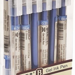 قلم جوهر ژل BEMLP نقطه فوق العاده ریز 0.35 میلی متری خودکار آبی مایع رولربال خشک کن سریع قلم مدرسه دفتر دانشجوی امتحانی نوشت افزار لوازم التحریر 12 عدد/ست (آبی)