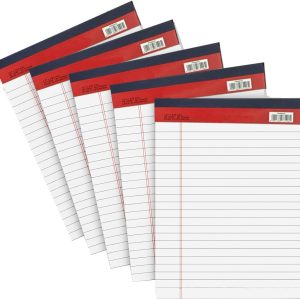 Markq Single line Legal A5 Notepad, 40 Sheets, White, Pack of 5 Notepad – Total 200 Sheets