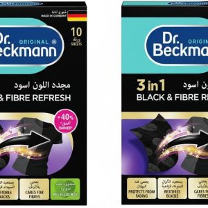 برگه های تازه سازی مشکی و فیبر 3 در 1 Dr. Beckmann، لباس های سیاه رنگ و رو رفته را بازیابی و محافظت می کند، الیاف زبر را صاف می کند، استفاده آسان، DIY، ملزومات تمیز کردن لباس ها، 10 ورق x 2 بسته