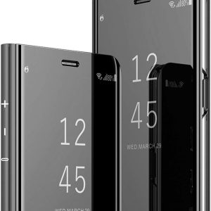 قاب هوشمند Galaxy Note 9 Sleep/Wake Window’s Design Wallet Flip Wallet 360 تمام بدنه توکار محافظ صفحه محافظ محافظ باریک آینه سخت قاب پایه پایه برای Samsung Galaxy Note 9