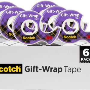 نوار بسته بندی هدیه اسکاچ، 6 رول، نوار پیشرو برای تعطیلات، 0.75 x 650 اینچ، توزیع شده (615-Gw)