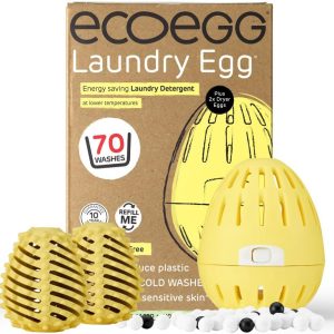 توپهای خشککن و تخممرغهای خشکشویی بدون عطر Ecoegg. تعویض مواد شوینده اکو. بدون بیو، بدون آنزیم، فسفات. 70 شستشو. توپ های خشک کن زمان خشک شدن را کاهش می دهد.