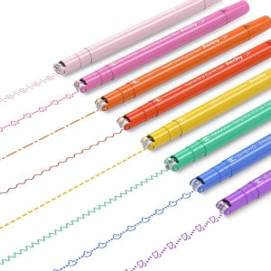 مجموعه قلم هایلایتر منحنی رنگی AECHY 8PCS برای یادداشت برداری، قلم دوتایی با 8 شکل مختلف و خطوط ریز 8 رنگ، برای لوازم ژورنالینگ کودکان