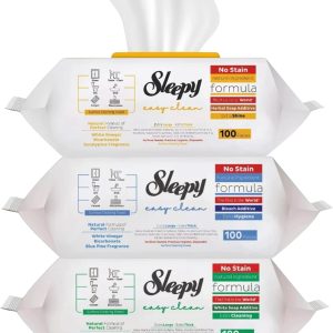 Sleepy Easy Clean Pack Value – صابون سفید، صابون گیاهی، سفید کننده، 300 دستمال مرطوب برای هر سطح