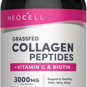 پپتیدهای سوپر کلاژن NeoCell + ویتامین C و بیوتین، 3 گرم کلاژن در هر وعده، بدون گلوتن، تقویت موی سالم، پوست زیبا و حمایت از ناخن، مکمل غذایی، 270 قرص