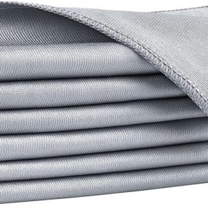 HASTHIP® 6 عدد پارچه تمیزکننده میکروفیبر دستمال ظرفشویی غیر ساینده فوق العاده ظریف آشپزخانه لباس تمیز کننده جادویی لباس تمیز کننده خانگی بدون رگه پارچه تمیز کننده خانگی استفاده مرطوب و خشک برای حمام آشپزخانه ماشین شیشه ای 40×40 سانتی متر خاکستری