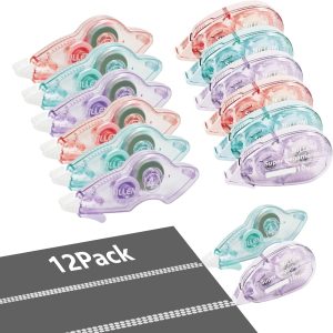 نوار چسب 12 تکه Tazweeq برای دفترچه یادداشت، نوار اسکرپ بوک، غلتک نوار دو طرفه برای صنایع دستی، 32.8 فوت x 0.31 اینچ و 13 فوت x 0.2 اینچ نوار چسب، لوازم کاردستی برای بسته بندی هدیه، نوار عکس و پروژه های هنری