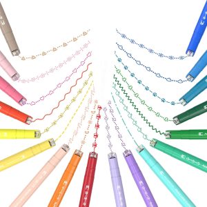 مجموعه قلم هایلایتر AECHY 18PCS، نشانگرهای دوتایی با 18 شکل منحنی مختلف و خطوط علامت گذاری 18 رنگ، برجسته کننده منحنی زیبایی برای لوازم مدرسه Journal Planner