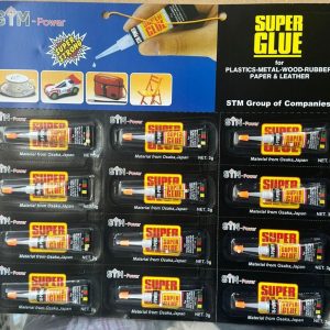 Super Glue 3g x12 Tubes Super Glue فوق العاده قوی، چسب چند سطحی برای پلاستیک، فلز، شیشه، سرامیک، خشک شدن سریع