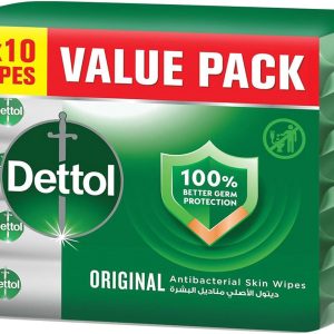 دستمال مرطوب پوست ضد باکتری اورجینال Dettol 50 تعداد