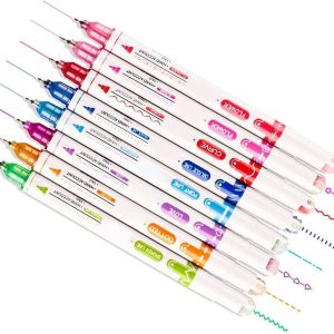 مجموعه قلم نشانگر هایلایتر Zerodis Painting Tools برای طراحی ژورنالیستی یادداشت برداری با 8 رنگ کلاسیک و اشکال منحنی متنوع برای بزرگسالان کودکان و نوجوانان هنرمندان 16 رنگ منحنی نوک دوگانه