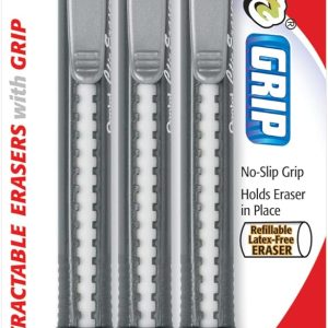 Pentel ZE21BP3K6 Clic Eraser Pentel-Style Pencil Grip Eraser، رنگ های متنوع (بسته 3 عددی) بسته بندی ممکن است متفاوت باشد
