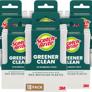 Scotch-Brite Greener Clean Scrubbers Scrubbing Scrubbing Non Scrabbers, 18 Count, Natural