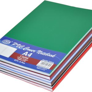 نوت بوک جلد پی وی سی FIS، 96 برگ، 192 صفحه، سایز A4، تک خط، رنگبندی 6 تکه – FSNBA42QPVCASST