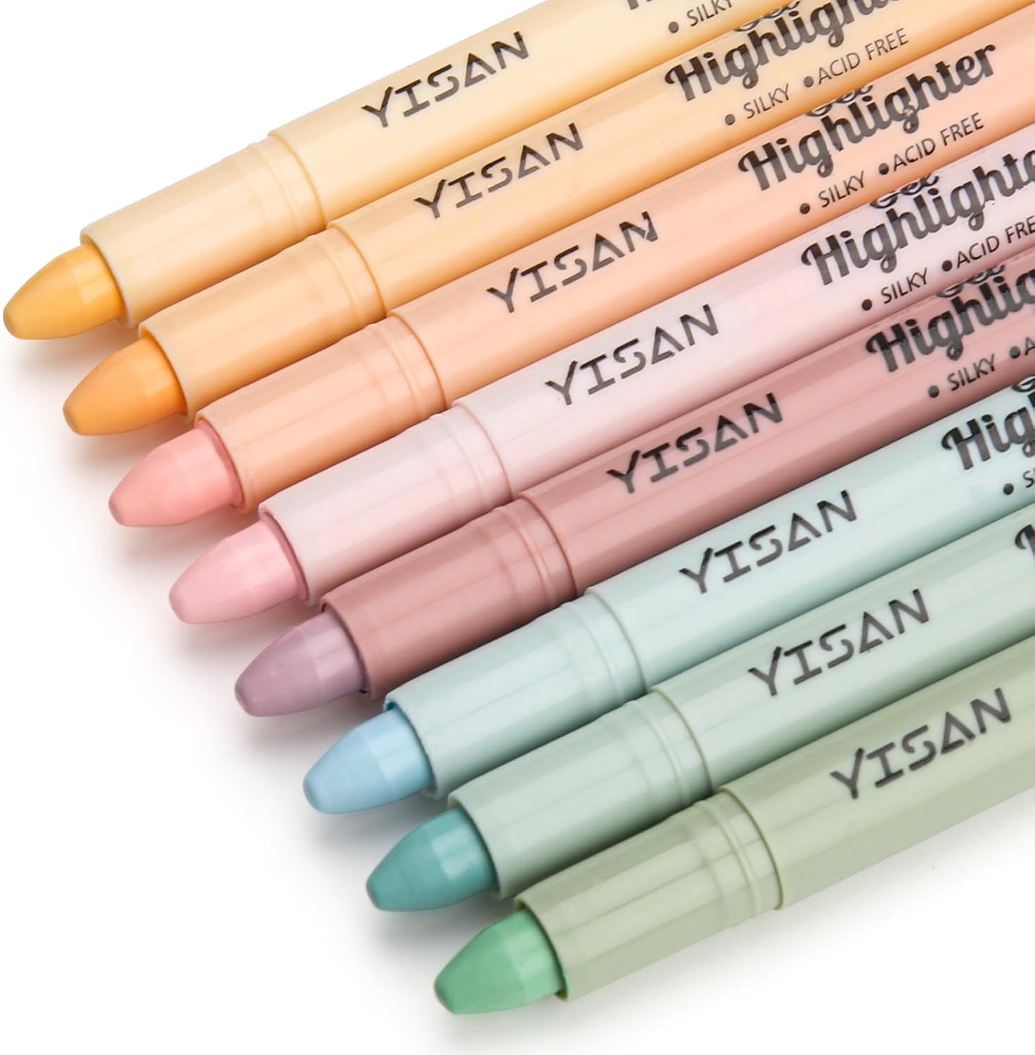 هایلایتر کتاب مقدس YISAN، هایلایتر خشک، خودکارهای هایلایتر ژل بدون خونریزی، 8 رنگ پاستلی، 70627