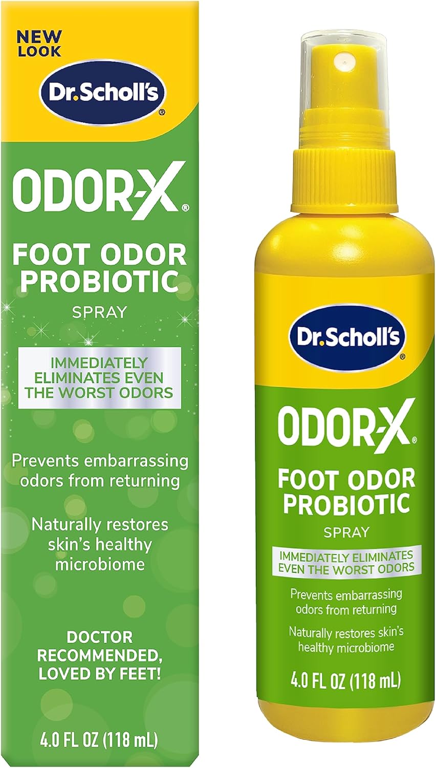 اسپری پا پروبیوتیک دکتر Scholl's 4oz فوراً از بین می رود و از بوی بد ناشی از عود کننده کفش، 4 اونس جلوگیری می کند.