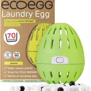 Ecoegg Laundry Egg | تعویض نرم کننده مواد شوینده و پارچه | غیر زیستی، آنزیمی، فسفات، سفید کننده کلر | پوست حساس | یاس 70 شستشو