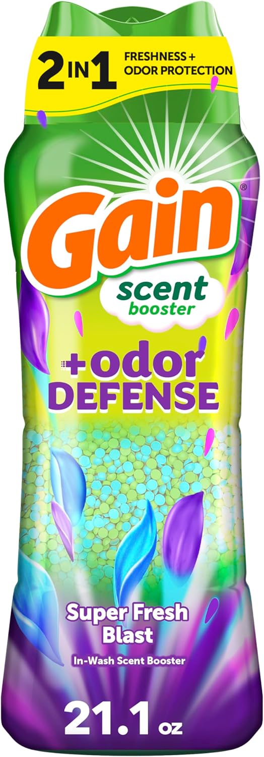 تقویت کننده بوی ضد بو در شستشو، رایحه Super Fresh Blast، 21.1 OZ، طراوت 2 در 1 به علاوه محافظت از بو، دانه های رایحه لباسشویی