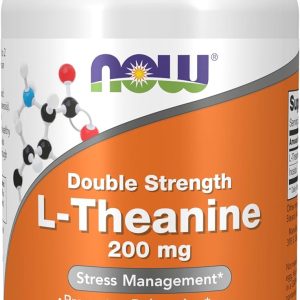 ال تیانین 200 میلی‌گرمی Now Foods Double Strength با Inositol، 120 کپسول گیاهی